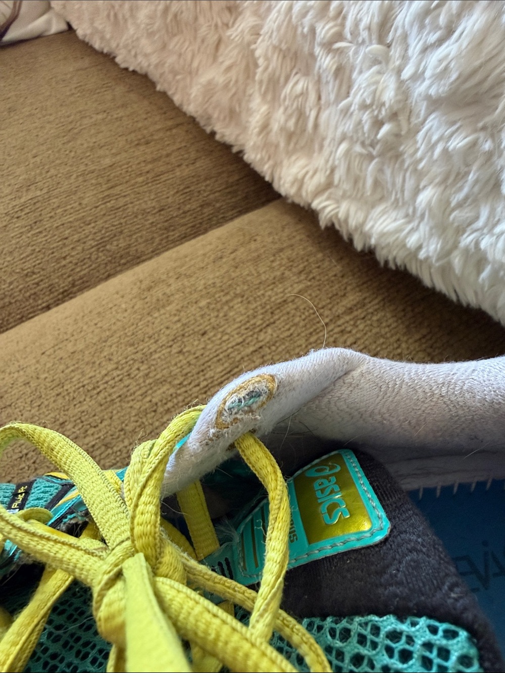 ASICS Women's Teal and Yellow Athletic Running Shoes - Picture 3 of 8